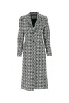 Marine Serre Monogram-pattern Single-breasted Coat In 00