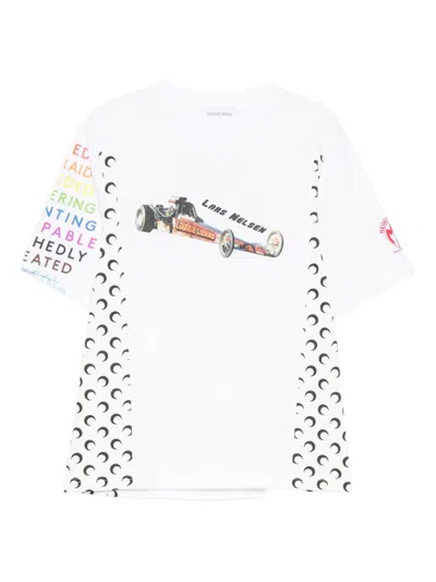 Marine Serre Car Moon Print T-shirt In White