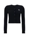 Marine Serre Moon Jacquard Knit Fitted Cardigan In Black