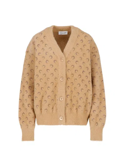 Marine Serre Cardigan "fluffy Moon" In Beige