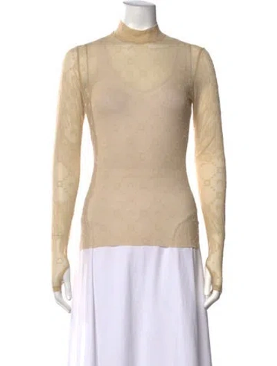 Pre-owned Marine Serre Cashmere Patterned Top In Neutrals