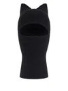 Marine Serre Cat-ear Wool Balaclava In Black