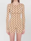 Marine Serre Celestial Print Fitted Long Sleeve Top In Multi