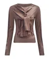 Marine Serre Classic Long-sleeved Round-neck T-shirt In Brown