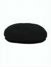 Marine Serre Felted Wool Beret With Embroidered Logo Detail In Black
