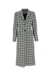 Marine Serre Monogram-pattern Single-breasted Coat In 00