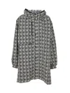 Marine Serre Moon Diamant A-line Hooded Windbreaker In Black