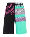 Marine Serre Colour-block Drawstring Shorts In Black