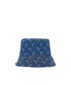 Marine Serre Contrast Stitched Crescent Moon Printed Bucket Hat In Blue