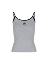 Marine Serre Ribbed Texture Tank Top With Spaghetti Straps In Gray