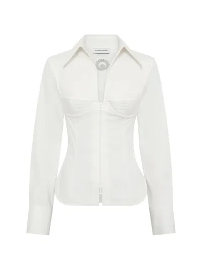 Marine Serre Corset-style Zipped Shirt In White