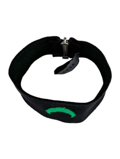 Pre-owned Marine Serre Cotton & Nylon Moon Stretch-knit Choker, 12" In Multi