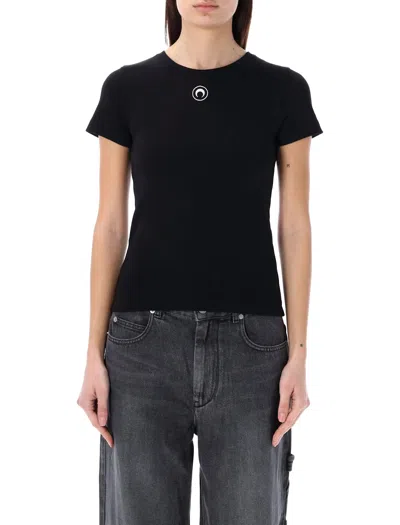 Marine Serre Cotton Baby T-shirt In Black