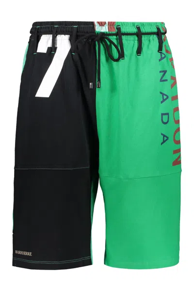 Marine Serre Cotton Bermuda Shorts In Multi