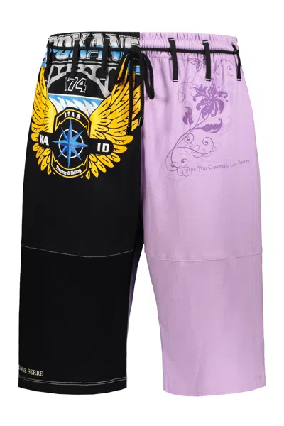 Marine Serre Cotton Bermuda Shorts In Multi