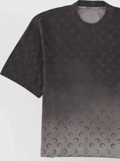 Marine Serre Cotton Faded Moon Relaxed T-shirt In Gray