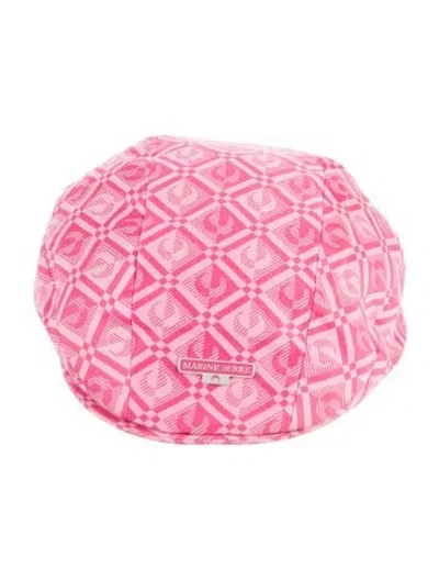 Pre-owned Marine Serre Cotton Newsboy Cap In Pink