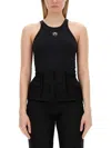 Marine Serre Black Moon Logo Jersey Minidress In Black