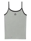 Marine Serre Ribbed Texture Tank Top With Spaghetti Straps In Grey