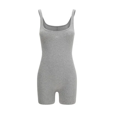 Marine Serre Cotton Women's Jumpsuit In Gray