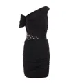 Marine Serre Shelter One-shoulder Draped Jersey Minidress In Black