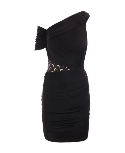 MARINE SERRE MARINE SERRE CRESCENT DETAILED ONE-SHOULDER DRESS