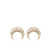 Marine Serre Crescent Embellished Earrings In Pattern