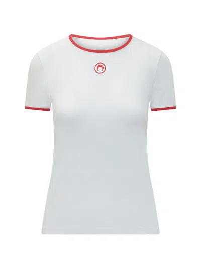 Marine Serre Crescent Jersey T-shirt In White
