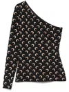 Marine Serre Moon Jersey Asymmetric Top In Black