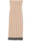 Marine Serre Beige Recycled Moon Jersey Bustier Midi Dress In Neutrals