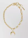 Marine Serre Crescent Moon Charm Necklace Chain In Neutrals