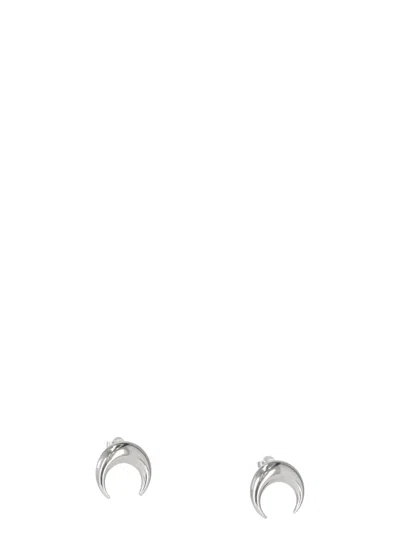 Marine Serre Crescent Moon Design Silver Earrings With Butterfly Fastening In Multi
