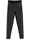Marine Serre Crescent Moon-embellished Leggings In Black