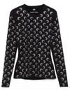 Marine Serre Moon Rhinestone-embellished Top In Black