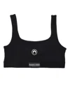 Marine Serre Crescent Moon-embroidered Bra In Black