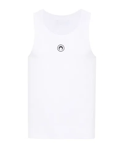Marine Serre Crescent Moon-embroidered Tank Top In White