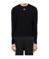 Marine Serre 'lune Logo' Crew Neck Sweater In Black
