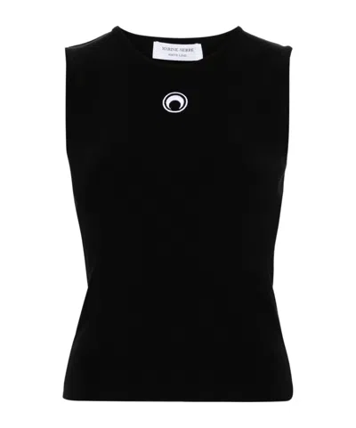 MARINE SERRE MARINE SERRE CRESCENT MOON EMBROIDERED SLEEVELESS TANK TOP