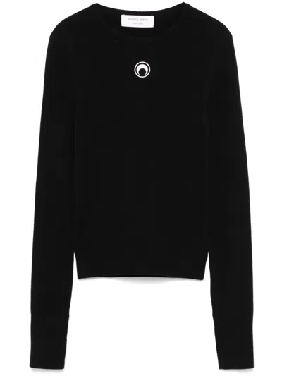 MARINE SERRE CRESCENT MOON-EMBROIDERED SWEATER