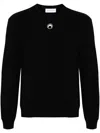 Marine Serre 'lune Logo' Crew Neck Sweater In Black