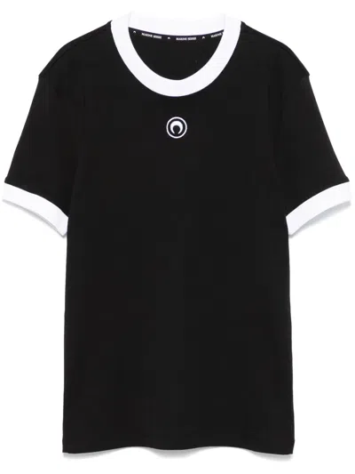 Marine Serre Crescent Moon-embroidered T-shirt In Black