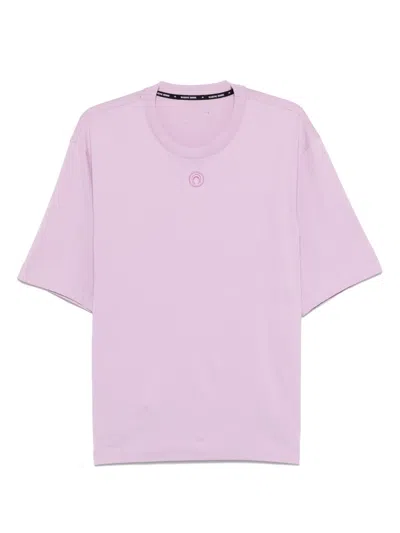 Marine Serre T-shirt Mit Sichelmond-stickerei In Violett