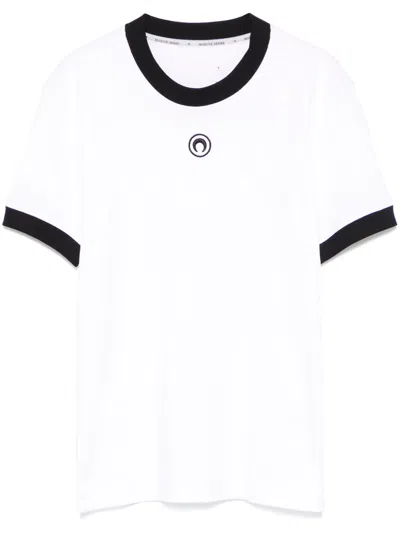 Marine Serre Crescent Moon-embroidered T-shirt In White