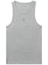 Marine Serre Crescent Moon Embroidered Tank Top In Gray