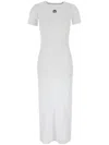 Marine Serre Logo Cotton Blend Jersey Midi Dress In White