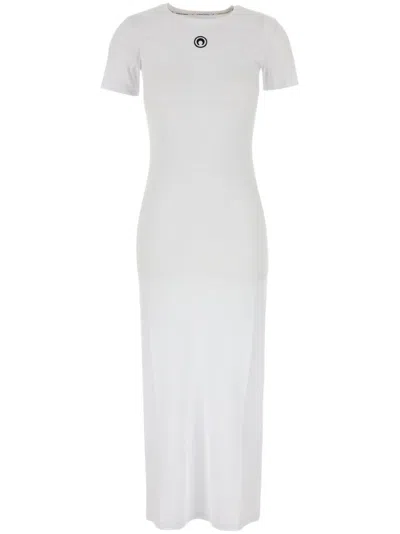 MARINE SERRE CRESCENT MOON-EMBROIDERY MAXI DRESS