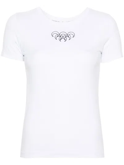 Marine Serre Ssense Exclusive White Embroidered Logo T-shirt