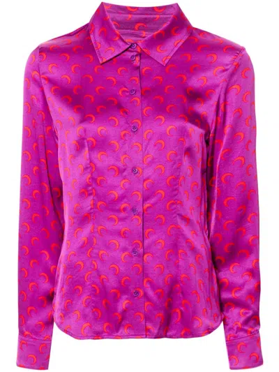 MARINE SERRE CRESCENT MOON FLOU SHIRT - WOMEN'S - VISCOSE
