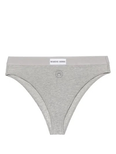 Marine Serre Crescent Moon High-waist Thong In Grey