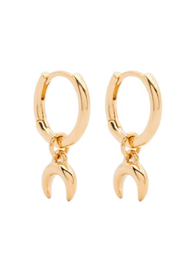 Marine Serre Crescent-moon Hoop Earrings In Gold